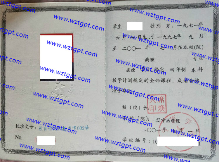辽宁医学院<a href='http://wztgpt.com/' target='_blank'><u>毕业证样本</u></a>