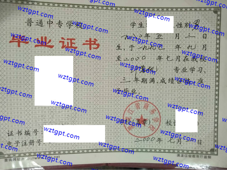 黑龙江省商务学校<a href='http://wztgpt.com/' target='_blank'><u>中专毕业证样本</u></a>