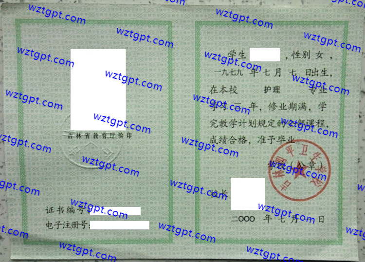 吉林四平卫生学校<a href='http://wztgpt.com/' target='_blank'><u>中专毕业证样本</u></a>
