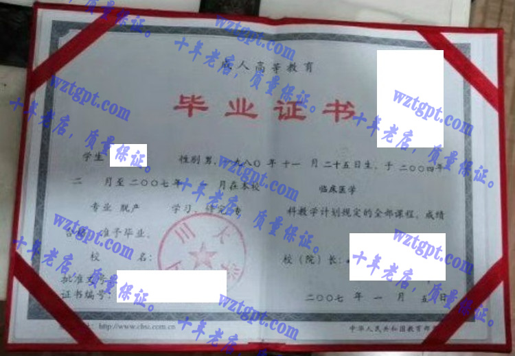 四川大学毕业证样本