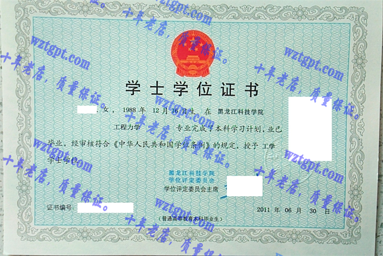 黑龙江科技学院<a href='http://wztgpt.com/' target='_blank'><u>毕业证样本</u></a>