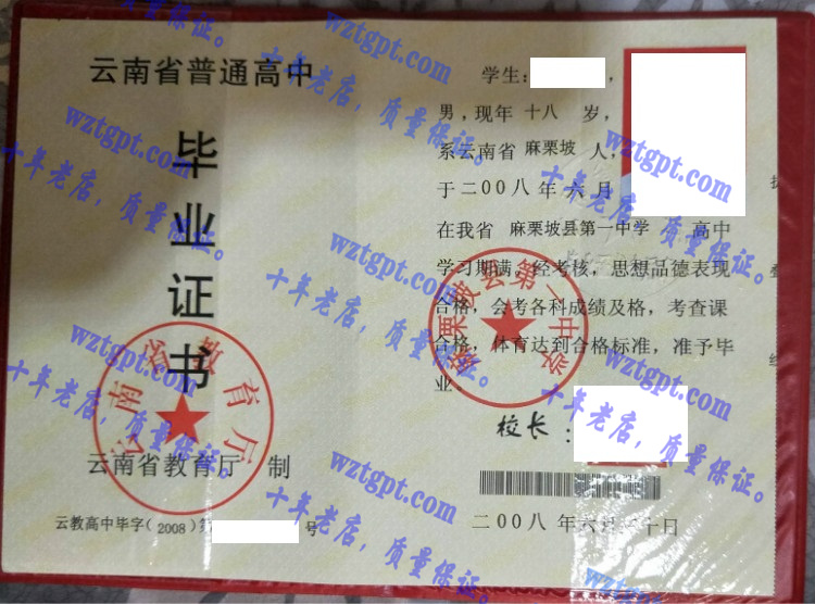 麻栗坡县第一中学<a href='http://wztgpt.com/' target='_blank'><u>毕业证样本</u></a>