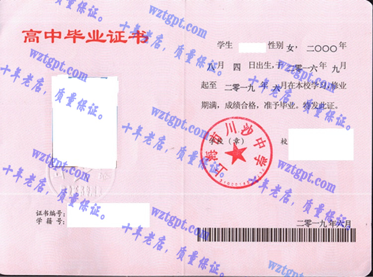 上海市川沙中学<a href='http://wztgpt.com/' target='_blank'><u>毕业证样本</u></a>